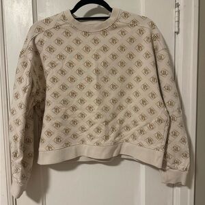 Pull&Bear Cream Patterend Sweatshirt